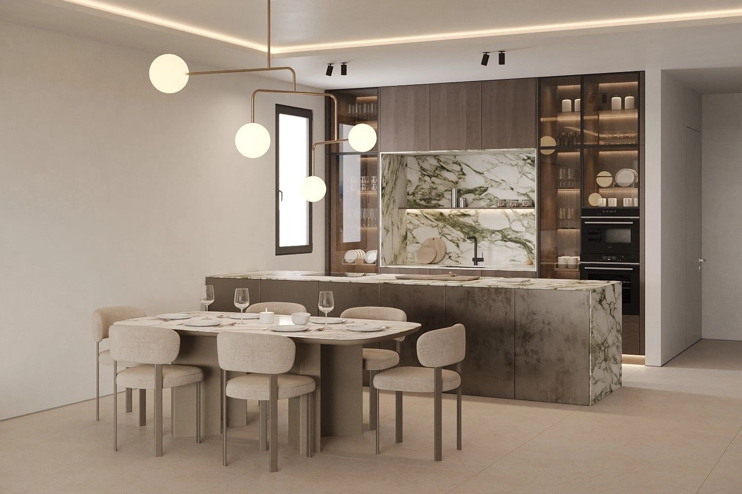 A modern kitchen with premium finishes, designed to be both beautiful and functional.