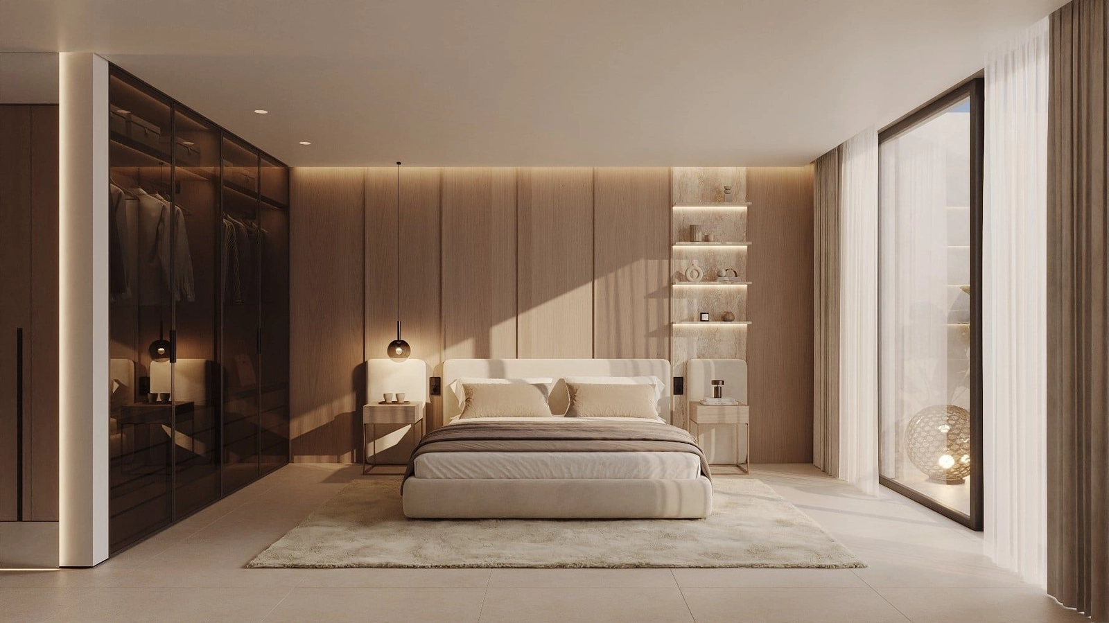 Elegant design and ample storage, including a stylish integrated wardrobe in the master suite.