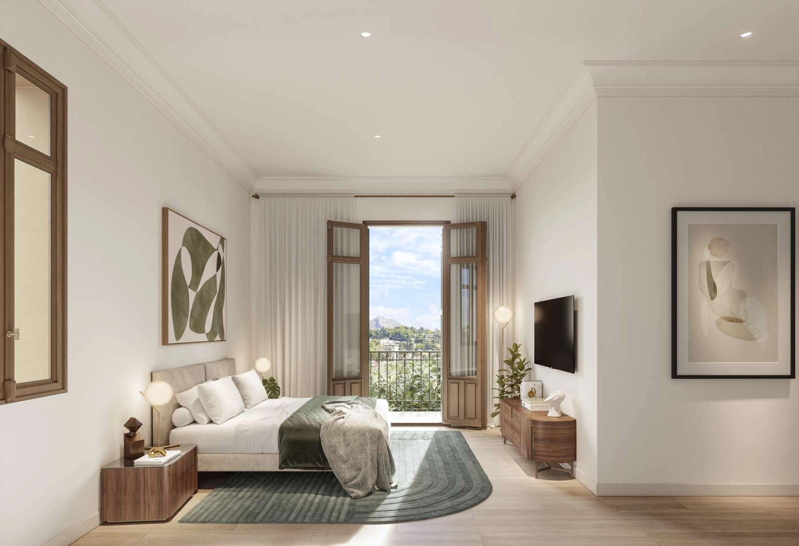 Another example of a thoughtfully designed bedroom, where classic style meets modern comfort.