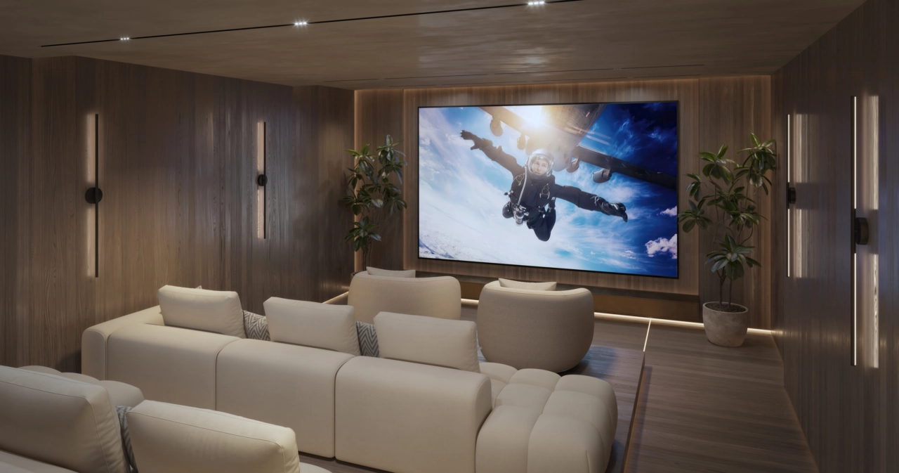 Enjoy a film with family and friends in the private, on-site cinema room.