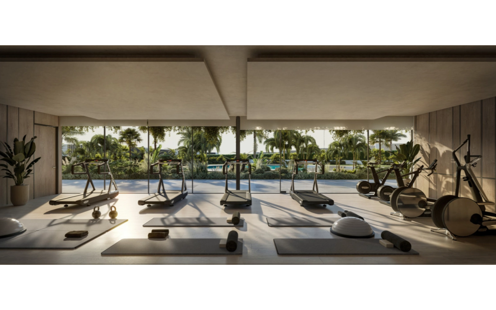 The state-of-the-art gym is fully equipped for your health and wellness routine.