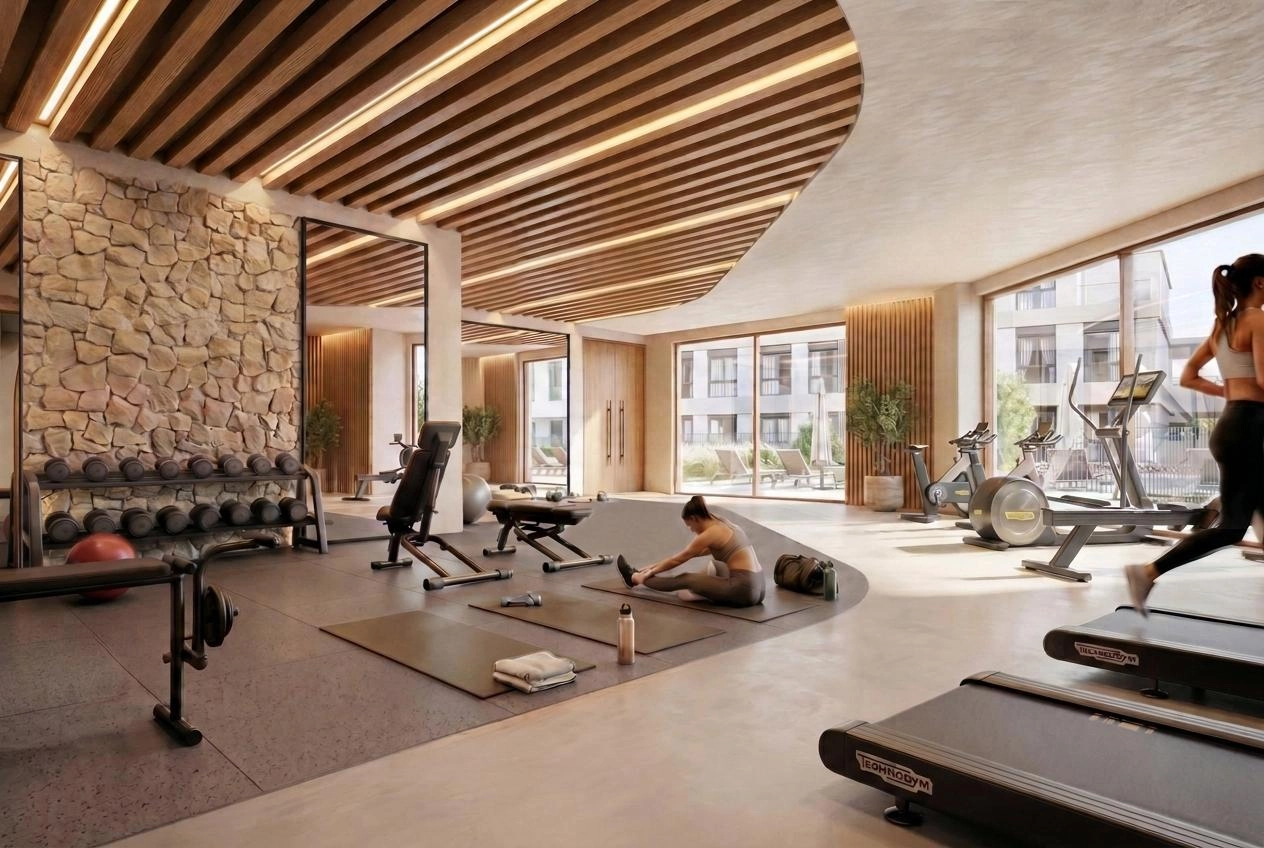 The state-of-the-art gymnasium, fully equipped for a complete workout.