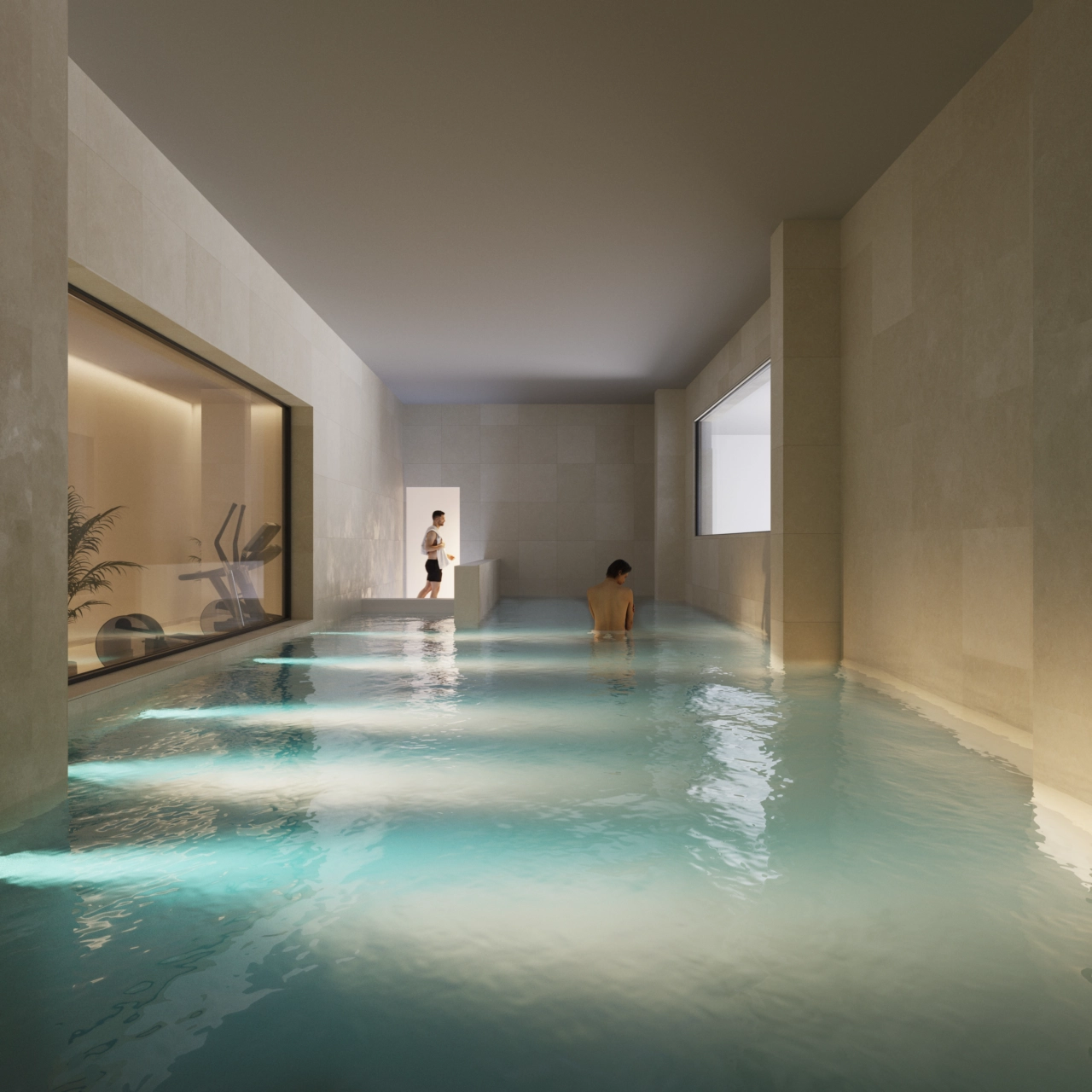 The indoor heated pool provides a tranquil oasis for year-round enjoyment.