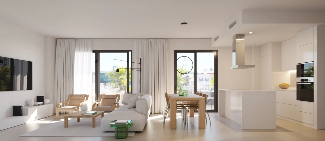 Bright, open-plan living spaces are designed for comfort and modern living.
