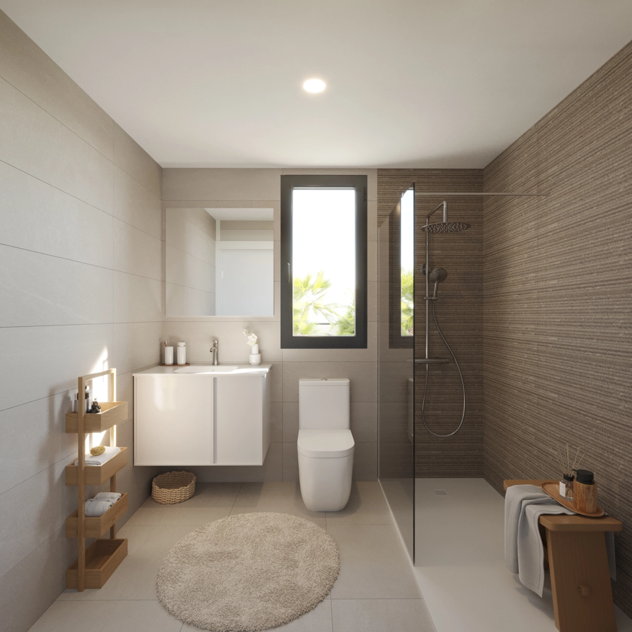 Elegant main bathroom with premium fixtures and a clean, contemporary design.