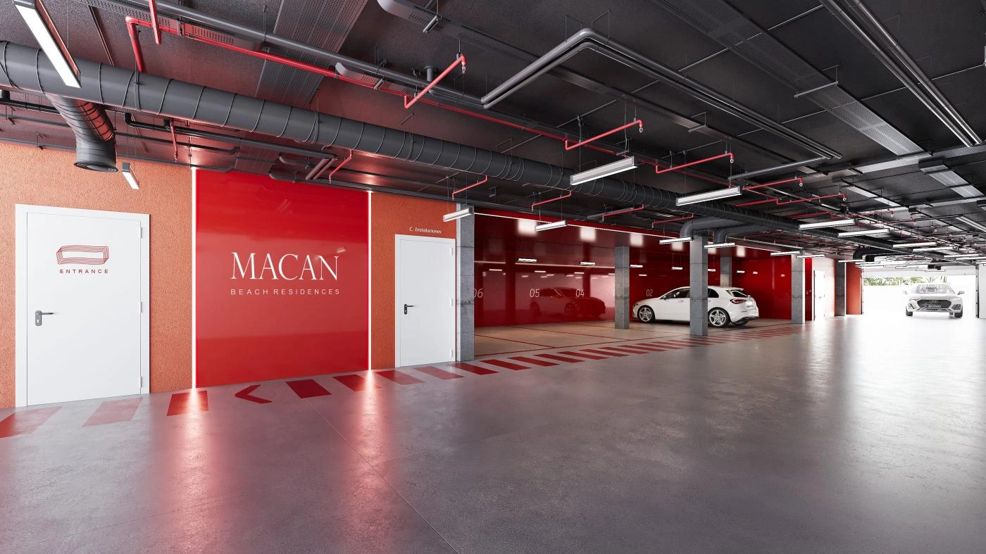 Secure underground parking with two spaces and a storage room allocated to each home.