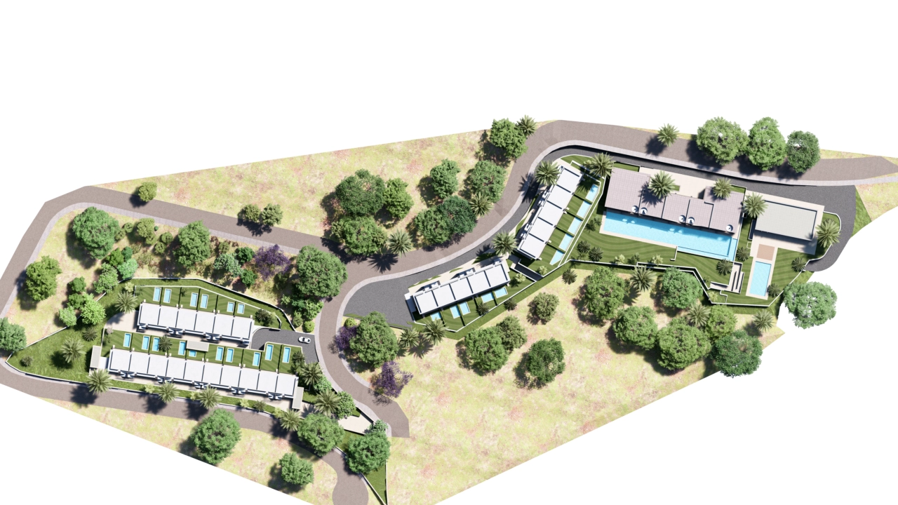 A comprehensive master plan illustrating the thoughtful layout of the development, its green spaces, and communal areas.