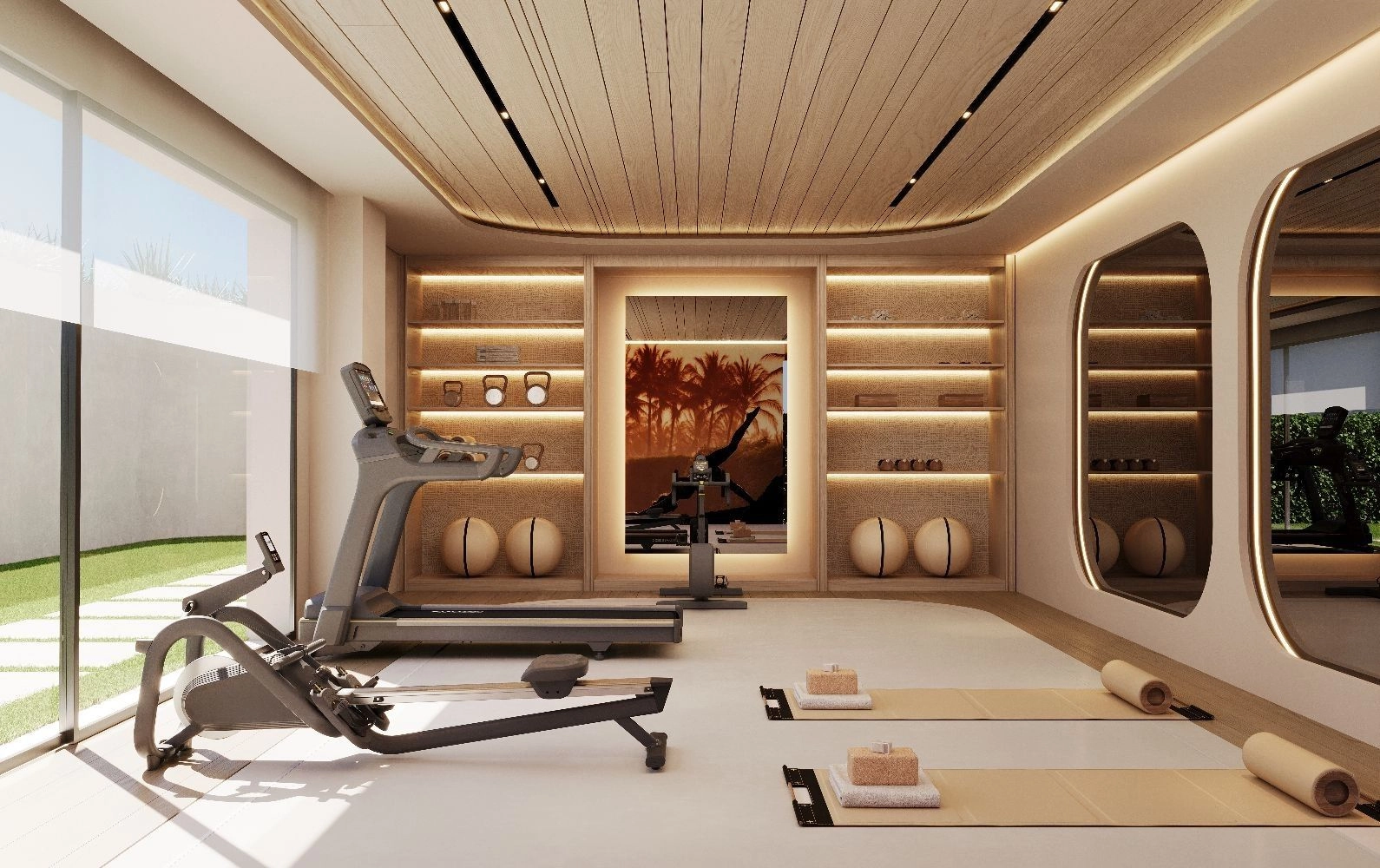 The state-of-the-art, fully equipped gymnasium allows for a complete workout in a beautifully designed space.