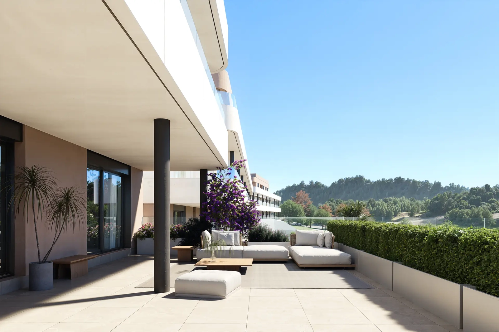 A generous private terrace provides an ideal setting for outdoor dining, relaxation, and enjoying the Costa del Sol climate.