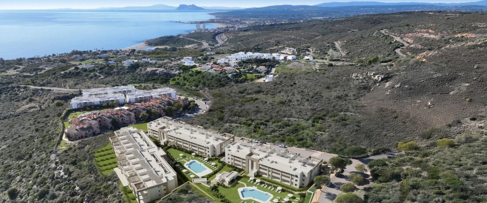 Enjoy panoramic views of the Mediterranean coastline and the Rock of Gibraltar from this exceptional location.