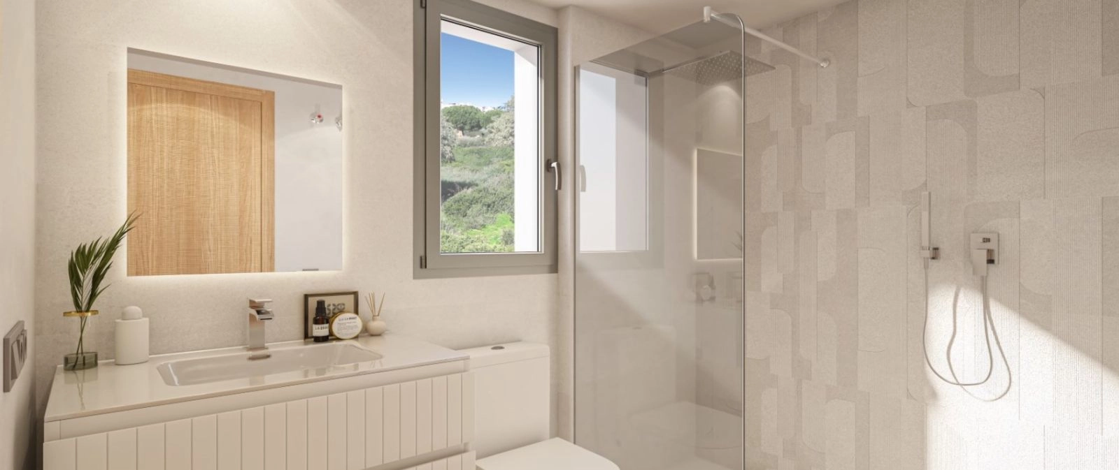Modern bathrooms are equipped with high-quality fixtures and finishes, creating a spa-like feel.