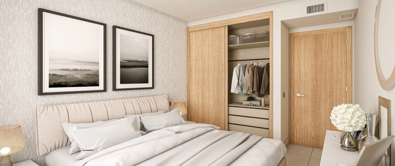 Secondary bedrooms are spacious and comfortable, featuring built-in wardrobes and quality finishes.