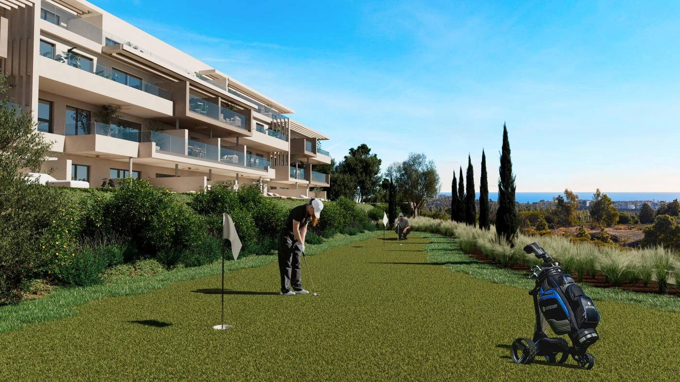 Practice your golf skills on the private putting green, a unique feature for enthusiasts within the community.