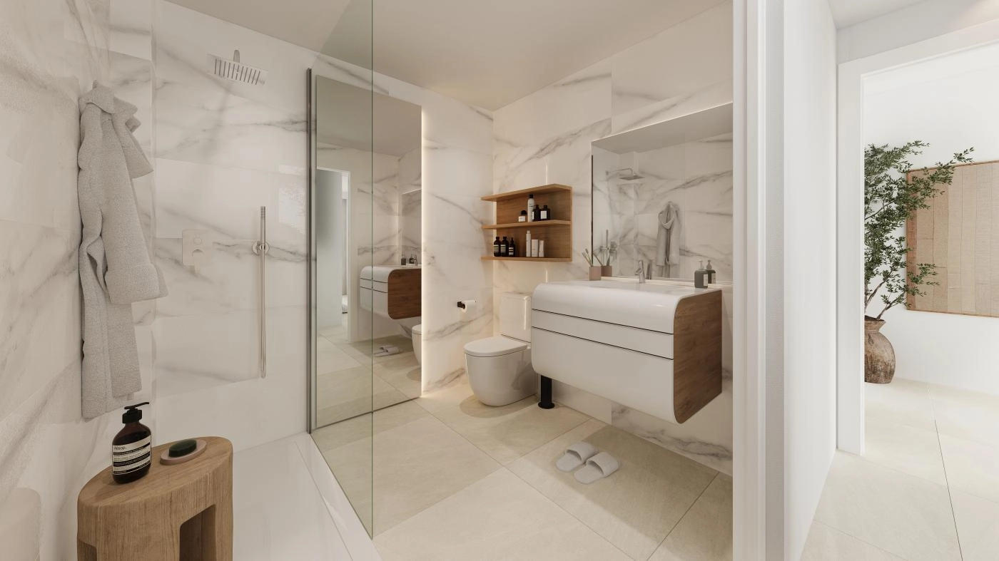 A modern and elegant bathroom, finished with high-quality materials to create a personal oasis of calm.