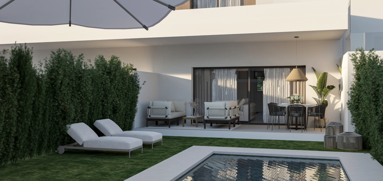Relax or entertain in your private garden with a refreshing swimming pool.