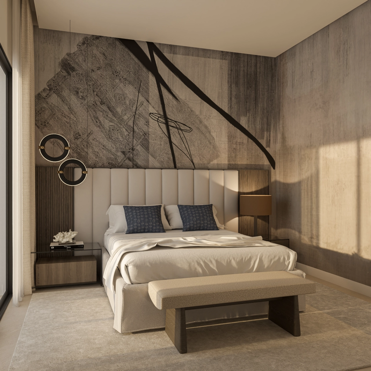 The tranquil master bedroom, a peaceful retreat with abundant natural light.
