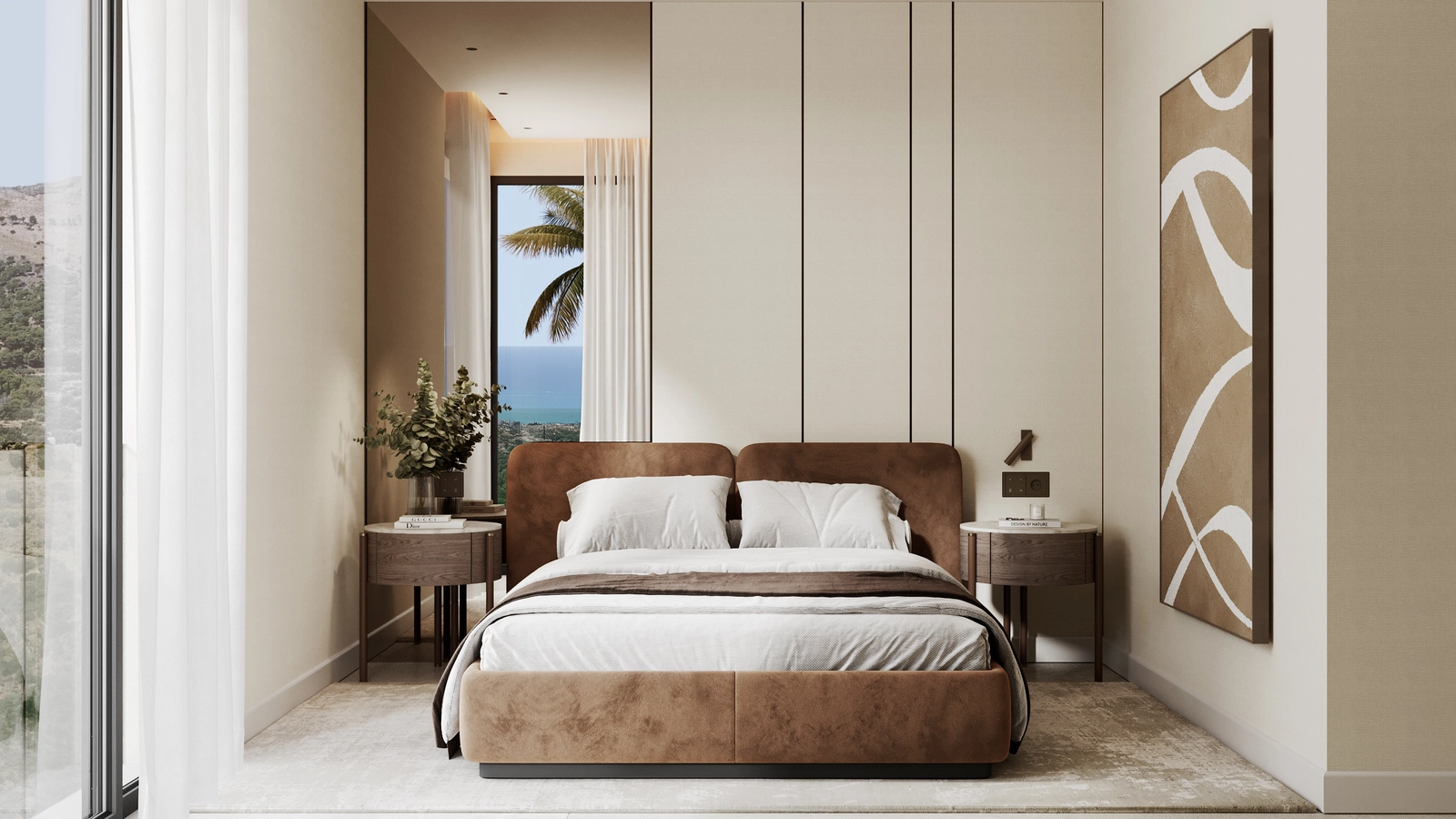 Wake up to serene views from the elegantly designed master bedroom.