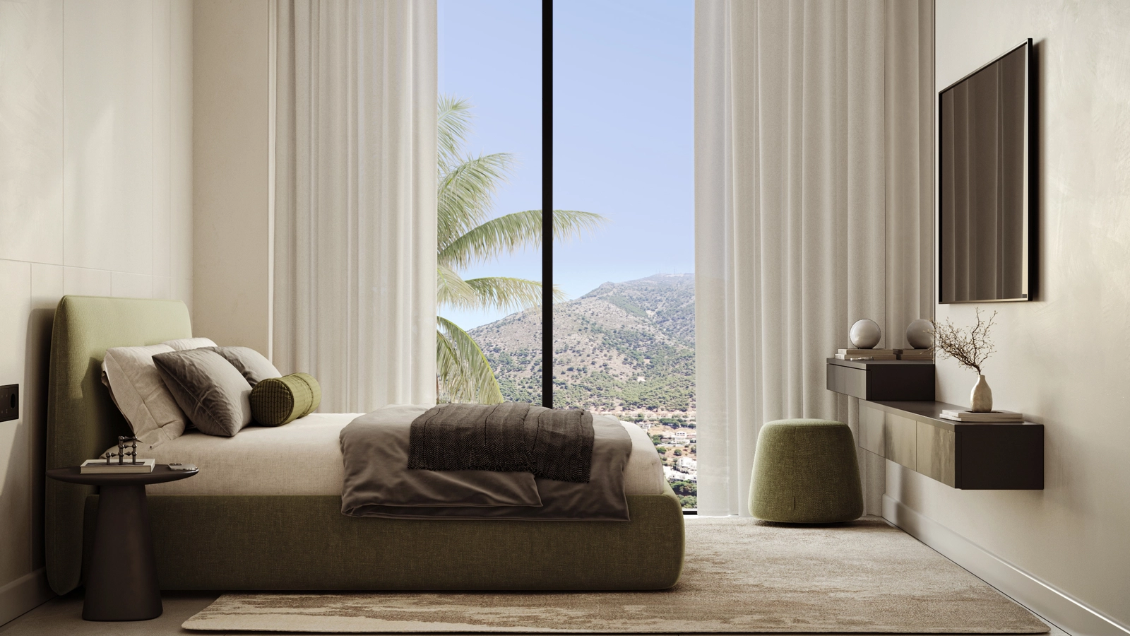Comfortable guest bedrooms offer a peaceful retreat for family and friends.