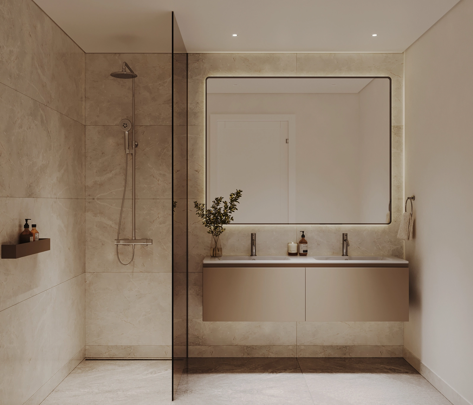 Modern and functional bathrooms designed with refined simplicity.
