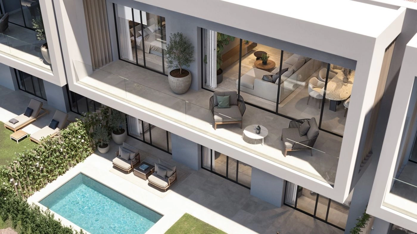 The upper terrace provides an elevated perspective of the beautiful surroundings and an ideal spot for morning coffee.