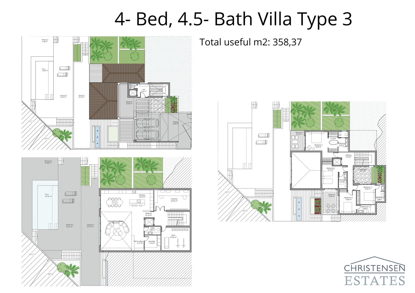 Discover the exceptional design of Villa Type 3, featuring an intelligent distribution of space that prioritizes light, privacy, and comfort.