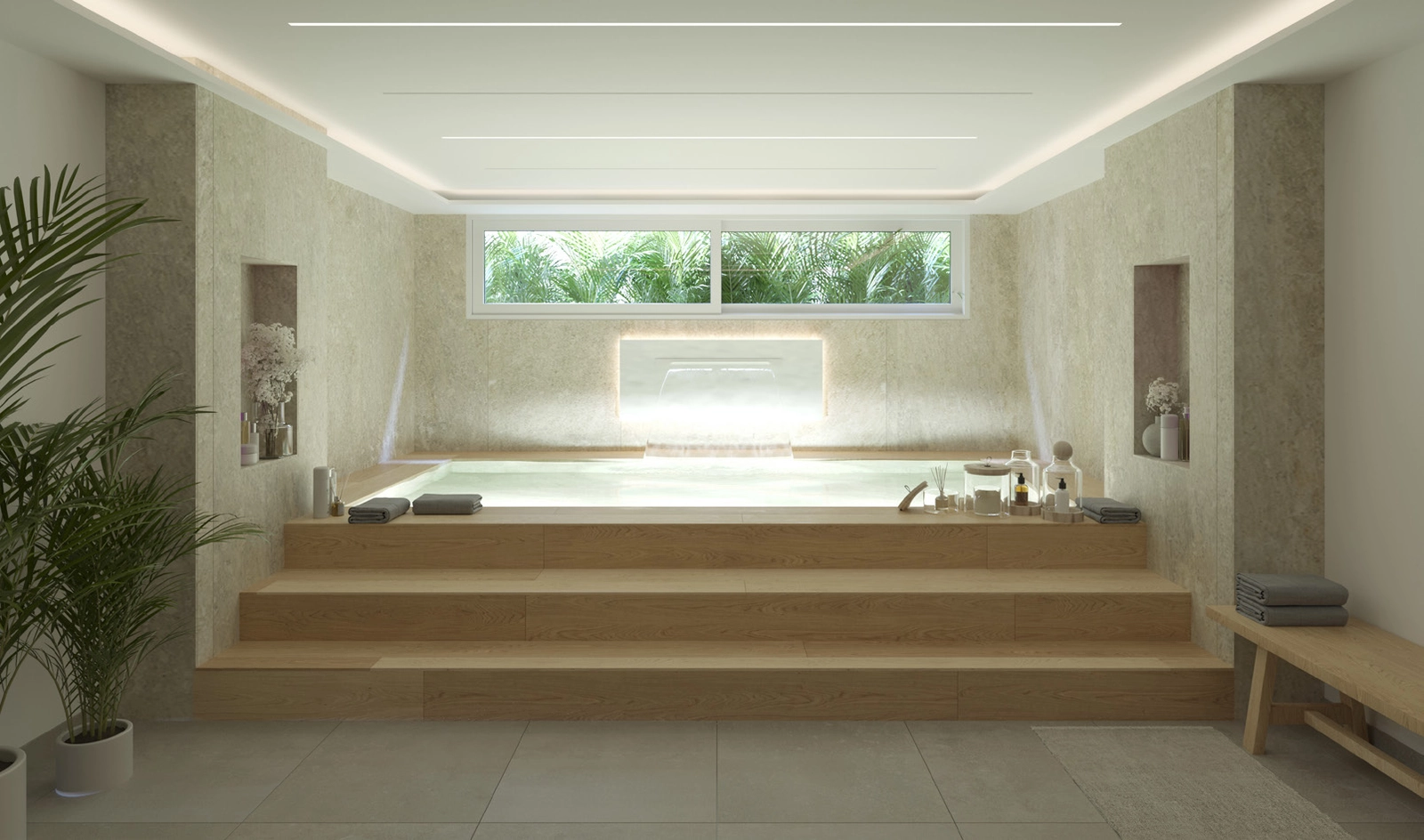 The residents' private spa, a perfect place to unwind and rejuvenate.