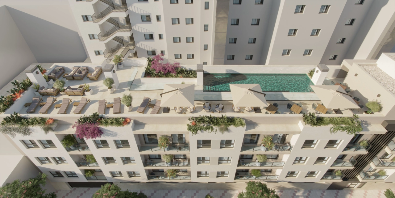 Relax or cool off in the exclusive rooftop swimming pool, a perfect escape in the city.