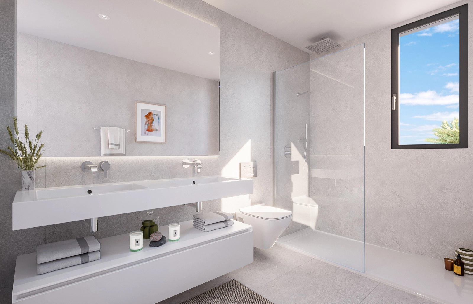 Elegant bathrooms feature premium fixtures and contemporary design for a spa-like experience at home.