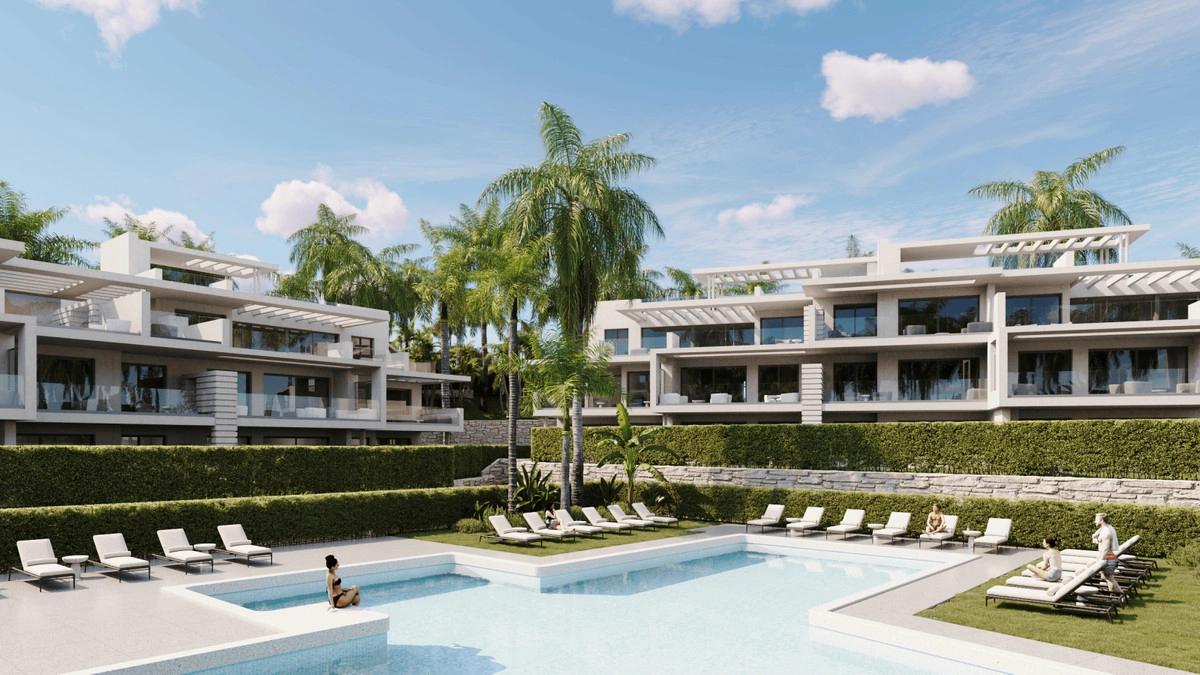 The inviting communal swimming pool is a perfect place to cool off on a warm day.
