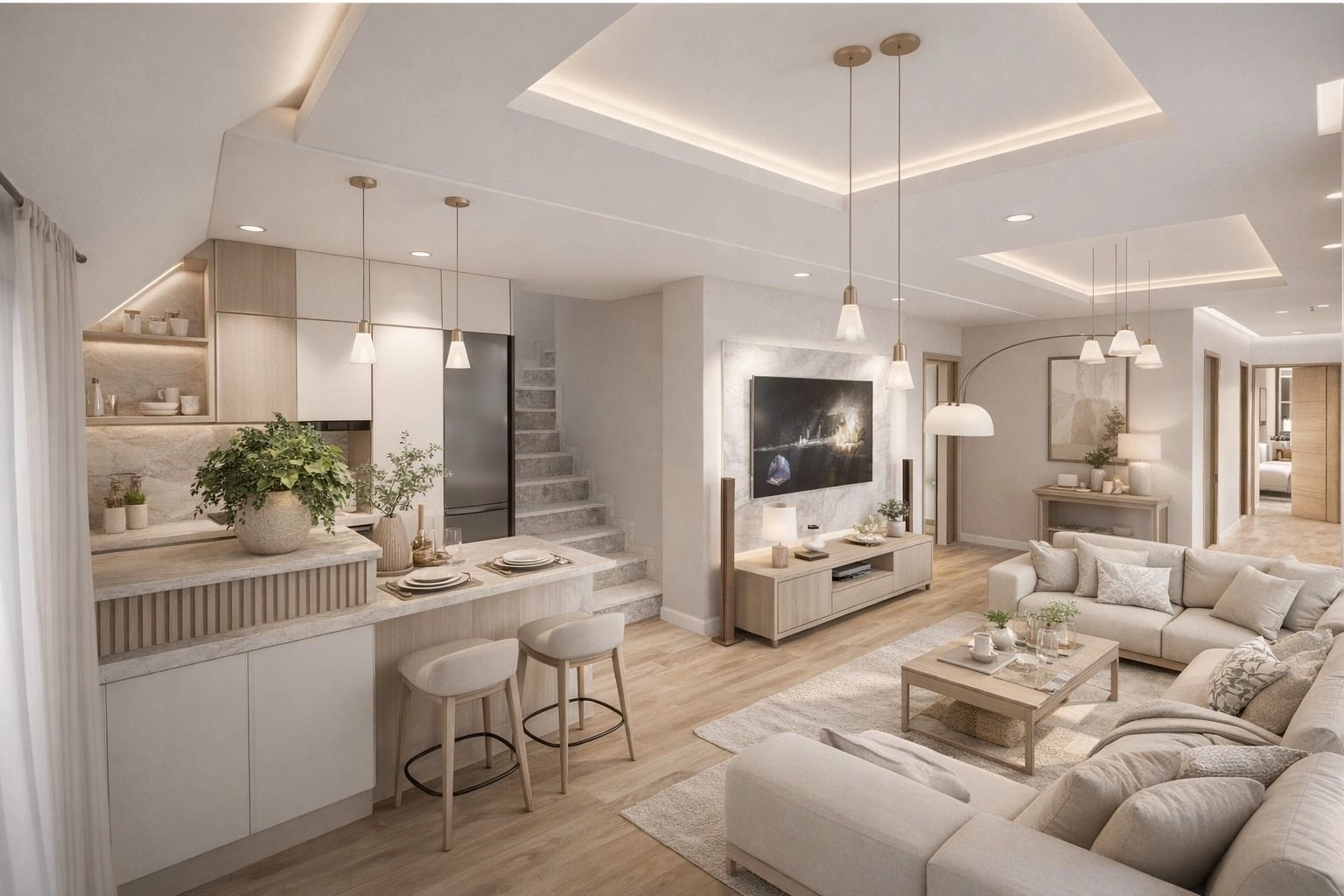 A bright and elegant living space, designed for modern comfort.