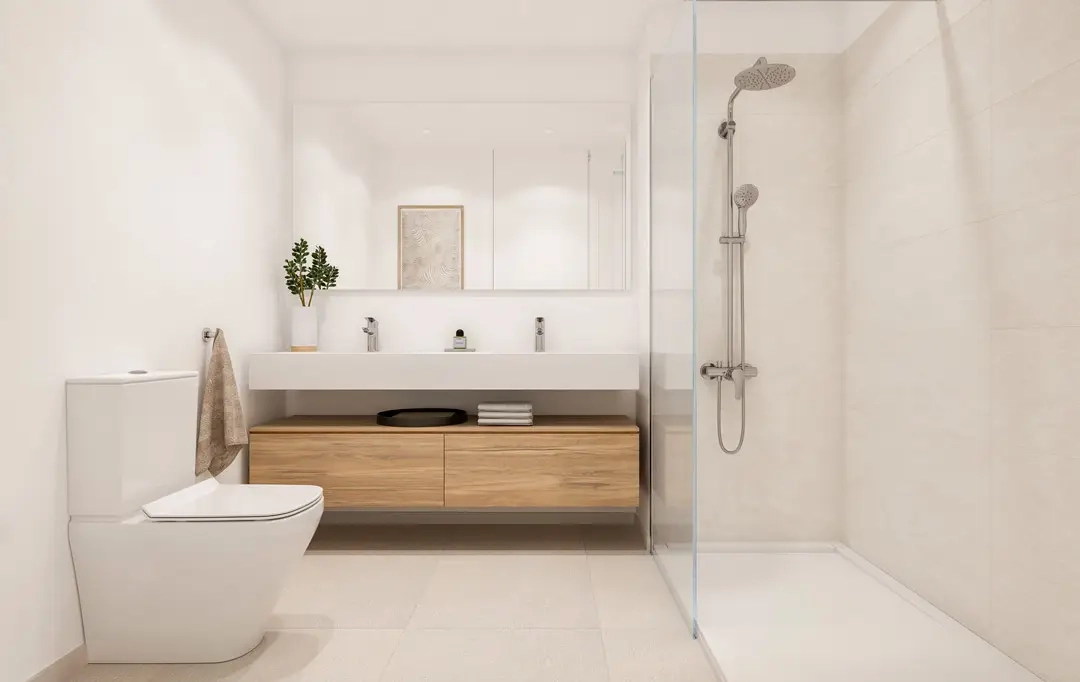Elegant bathrooms featuring high-quality materials and modern, functional design.