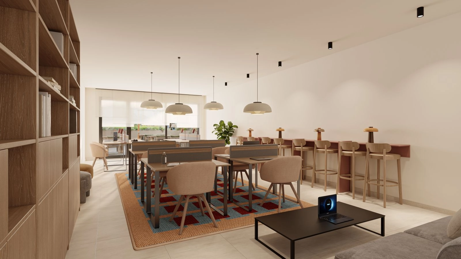 A modern co-working space designed for productivity and comfort, perfect for the new way of working.