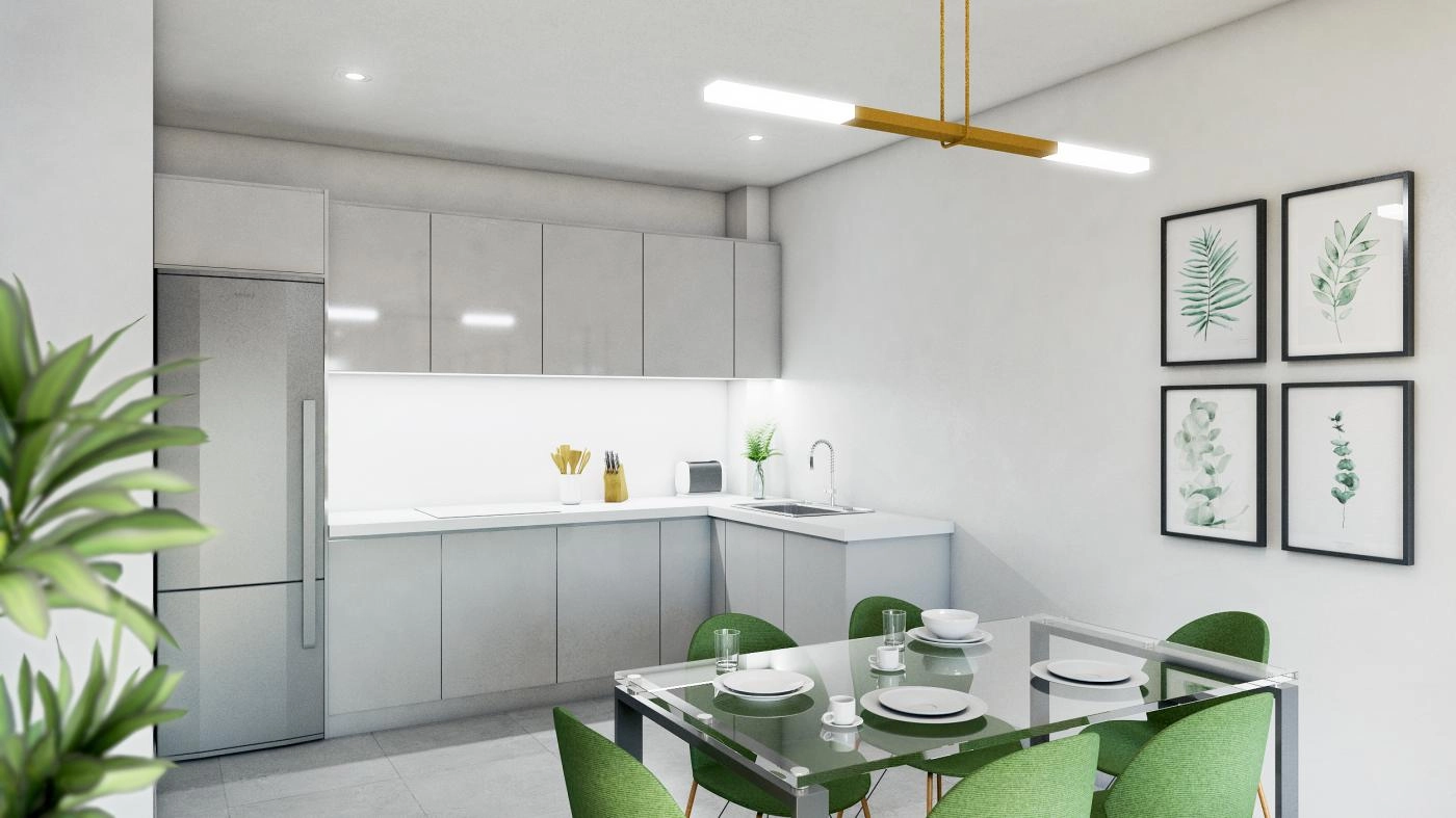 Sleek, modern kitchens fully equipped with high-quality appliances and finishes.