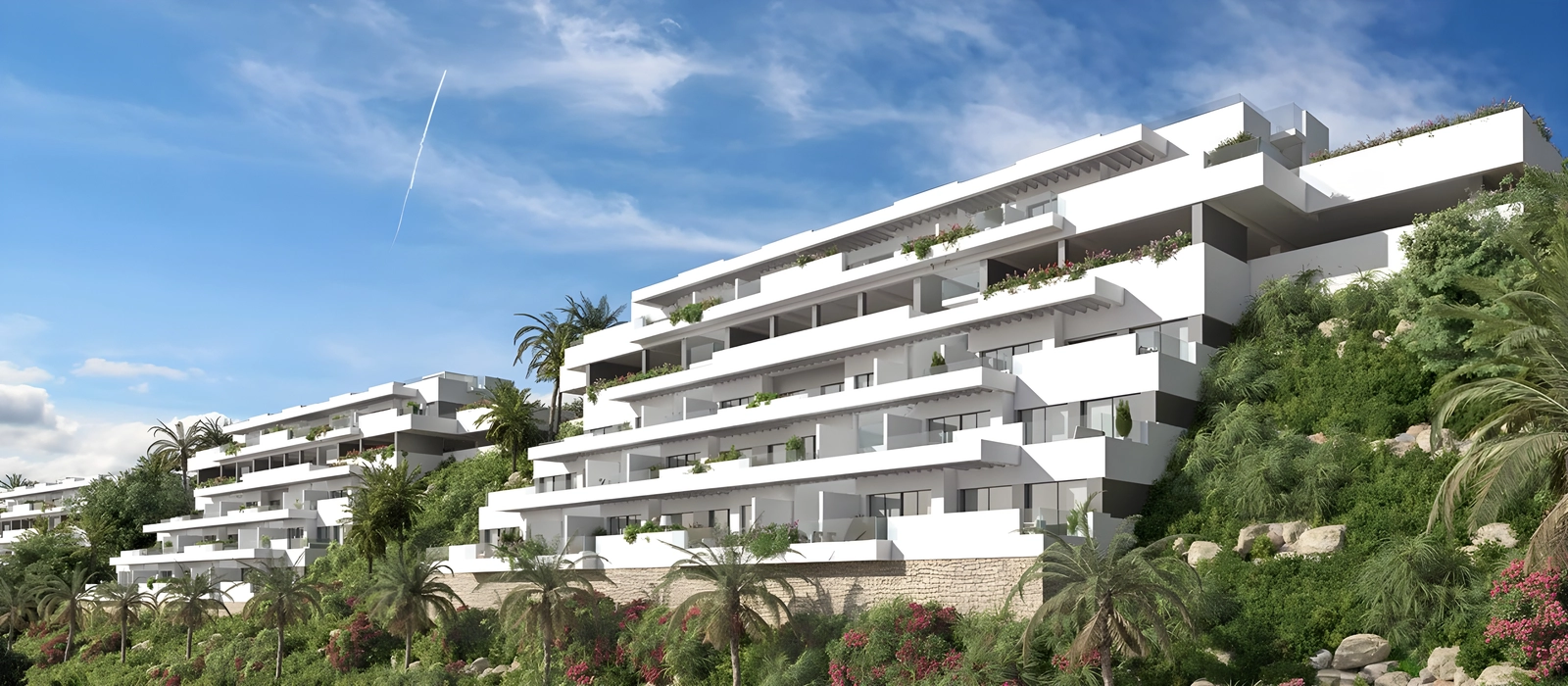 Modern design with clean lines and expansive terraces for outdoor living.