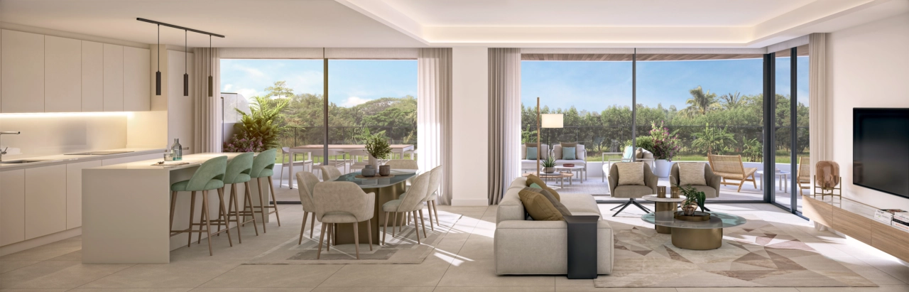 Bright, open-plan living areas connect seamlessly with the kitchen, dining space, and outdoor terrace.