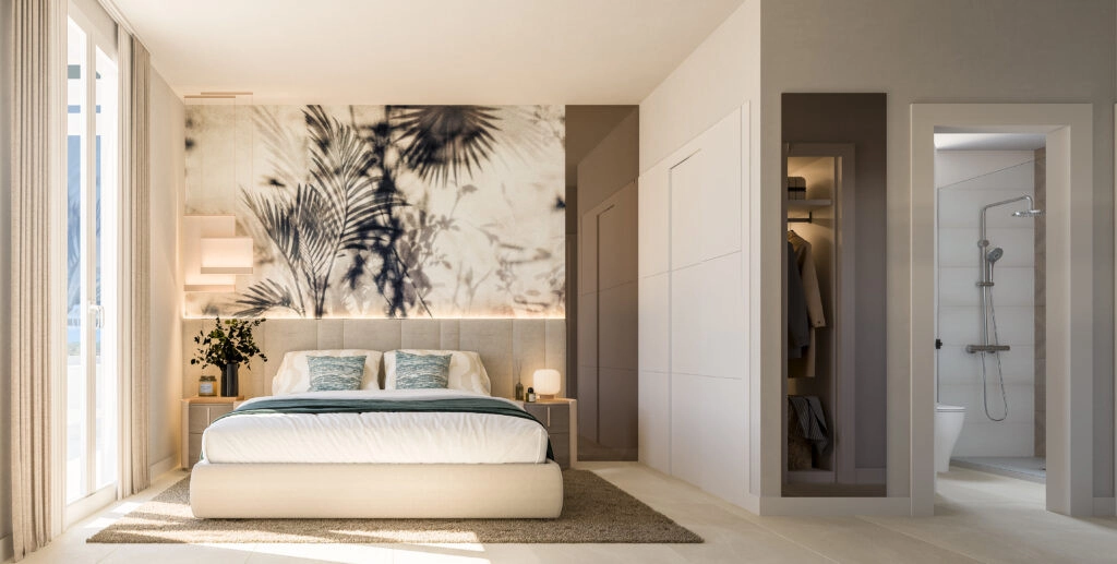 The master bedroom serves as a peaceful retreat, featuring elegant design and abundant natural light.