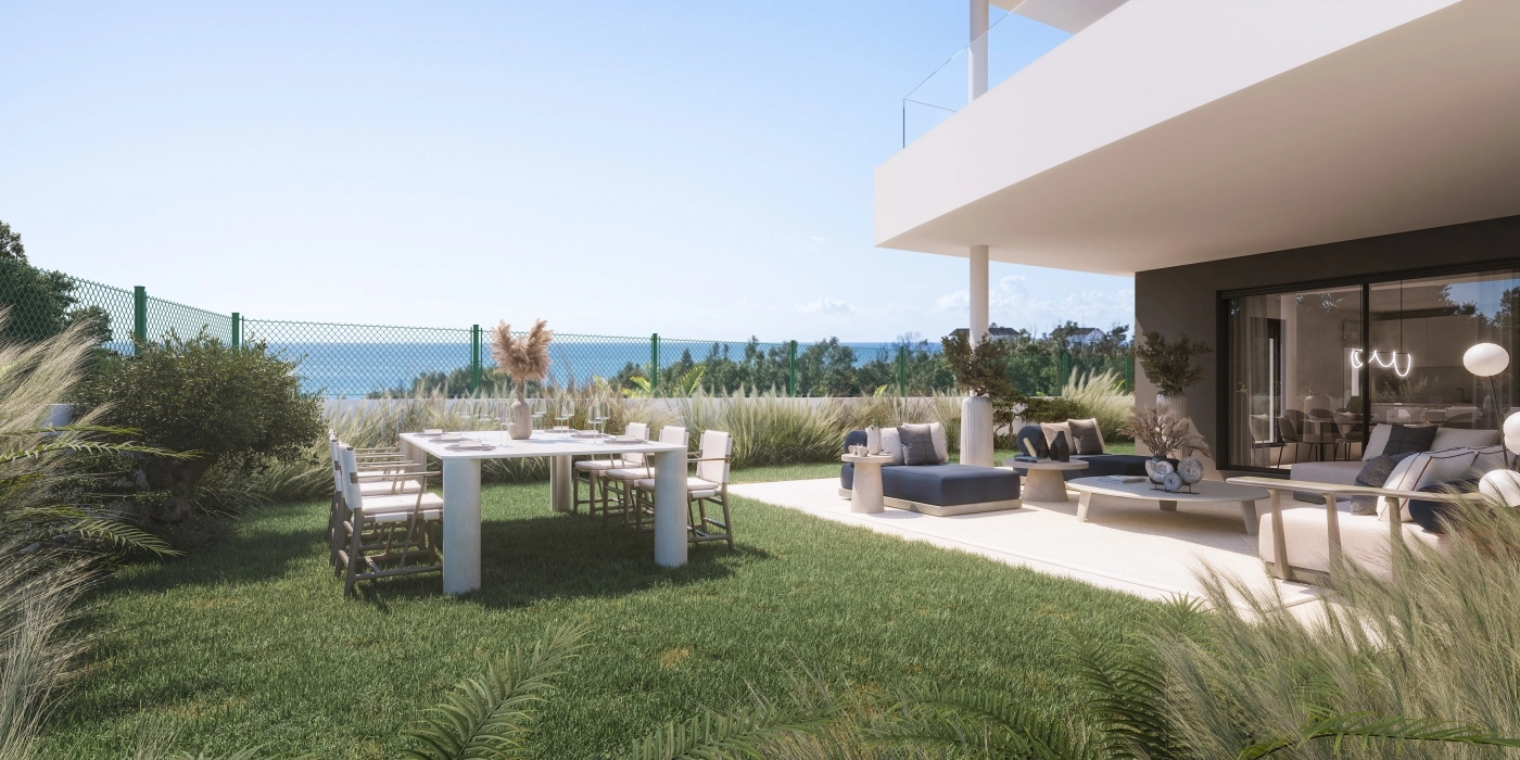 A beautiful private garden and terrace, extending your living space into the fresh Mediterranean air.