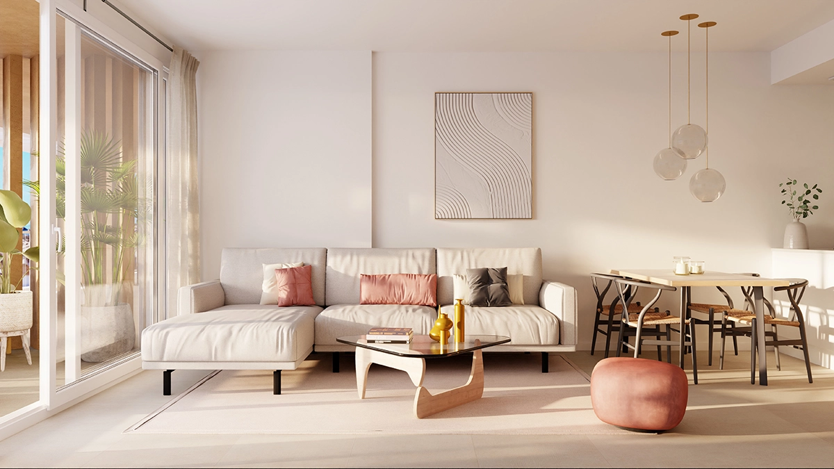 Comfortable and chic living spaces designed for relaxation and entertaining guests.