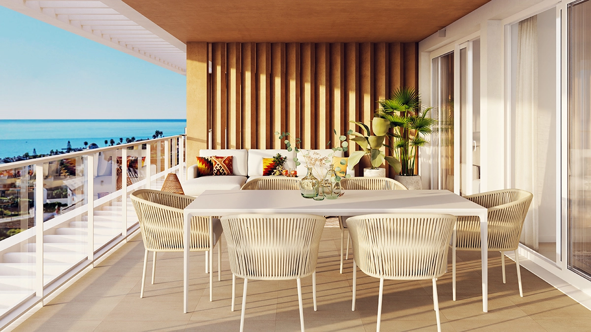 A perfect setting for outdoor dining, enjoying the fresh sea breeze and stunning sunsets.