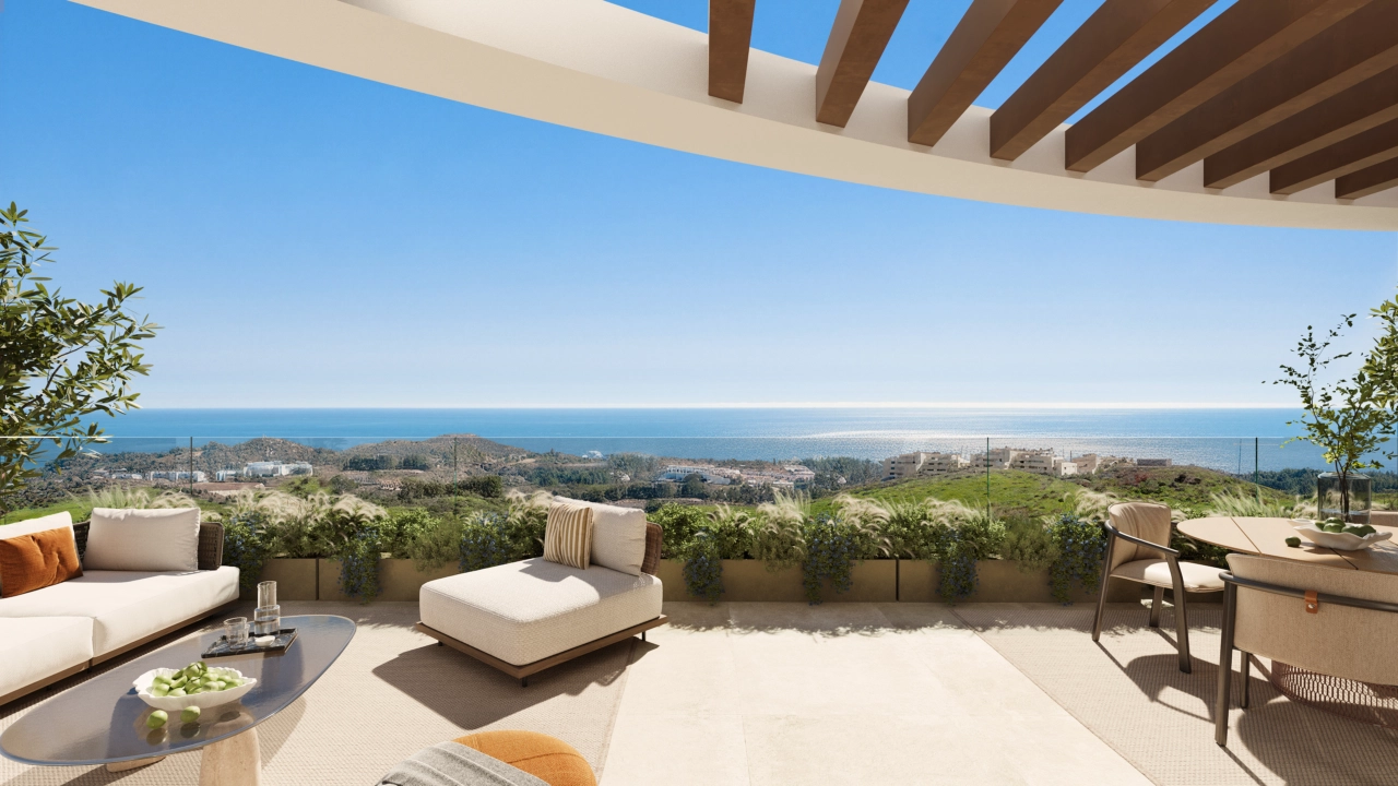Landscaped terraces create a private green space to complement the spectacular sea views.