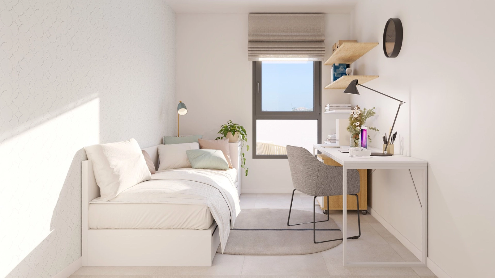 A versatile second bedroom, perfect as a guest room, child's room, or home office space.
