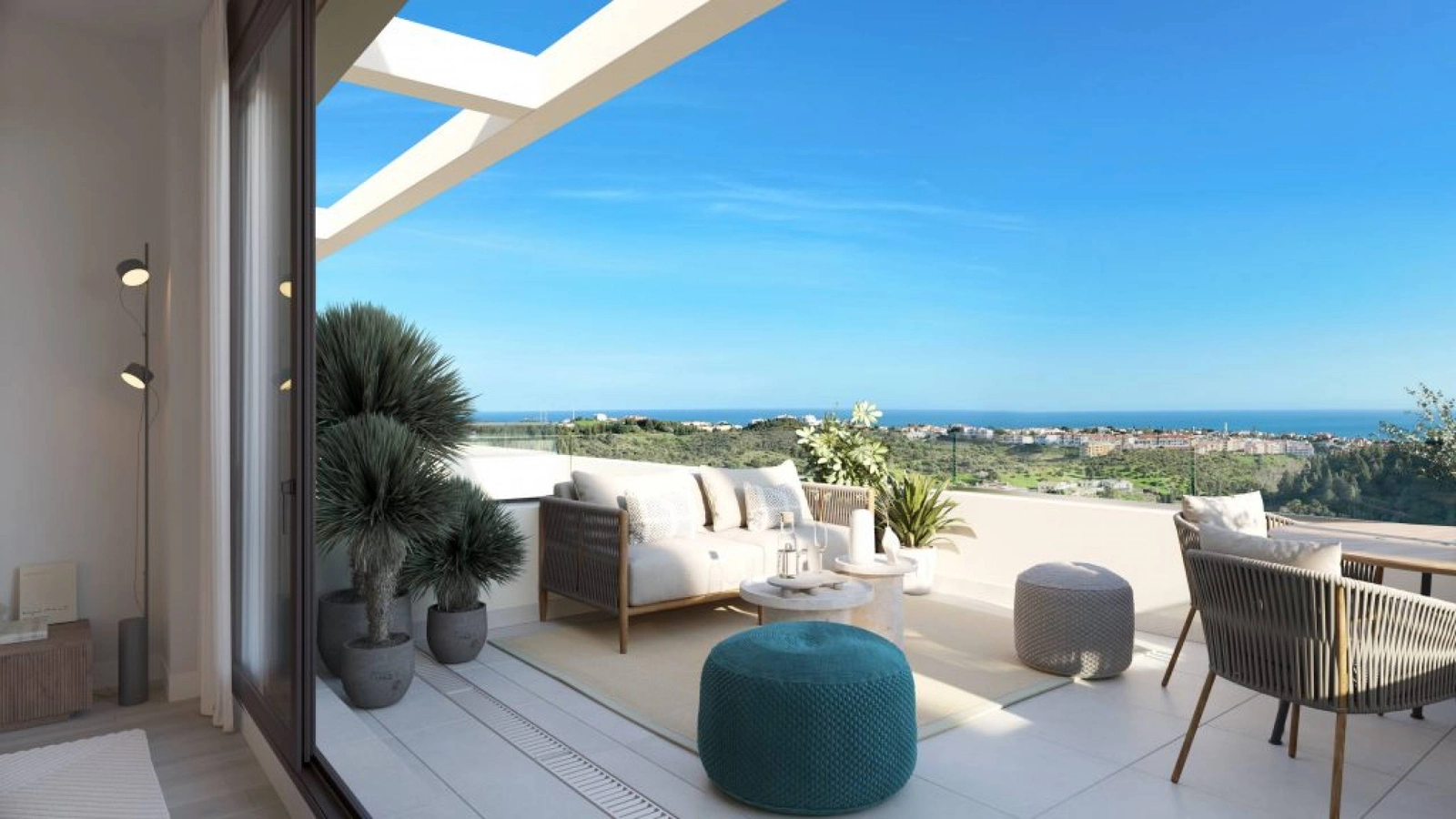Enjoy breathtaking, open views of the Mediterranean Sea from your private terrace.