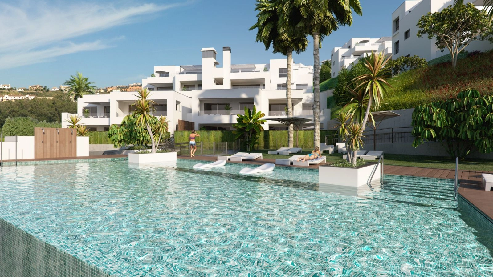 Relax by one of the designer swimming pools, set within beautifully landscaped gardens.