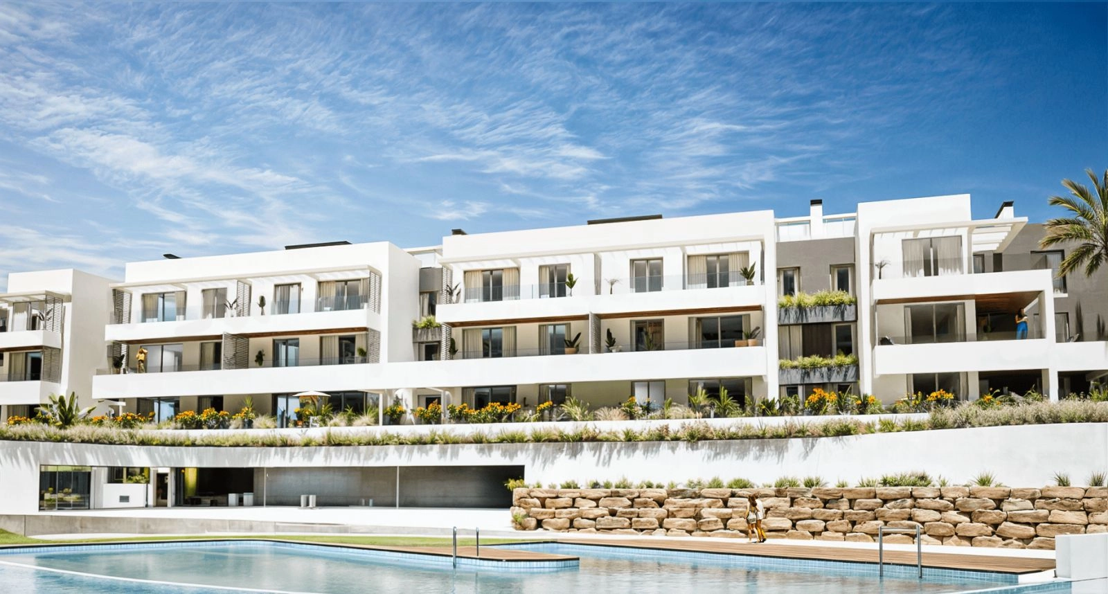 A modern architectural design that blends perfectly with the natural surroundings of the Costa del Sol.