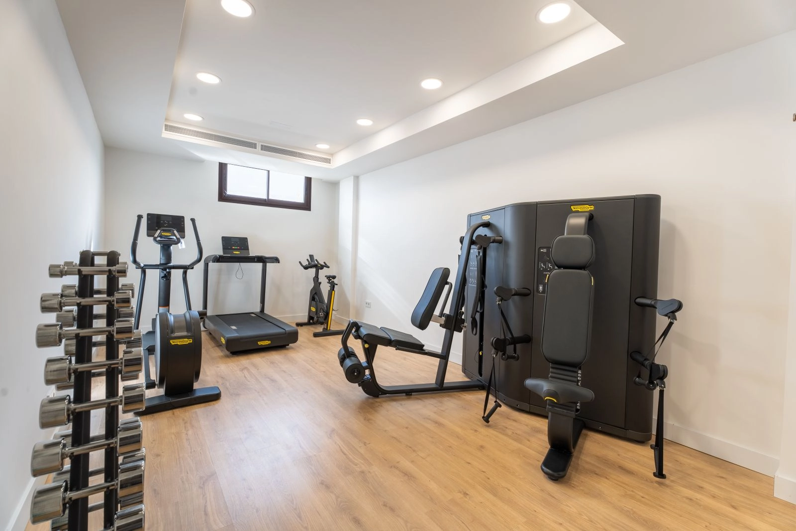 Stay active in the residents' private, fully equipped gymnasium.