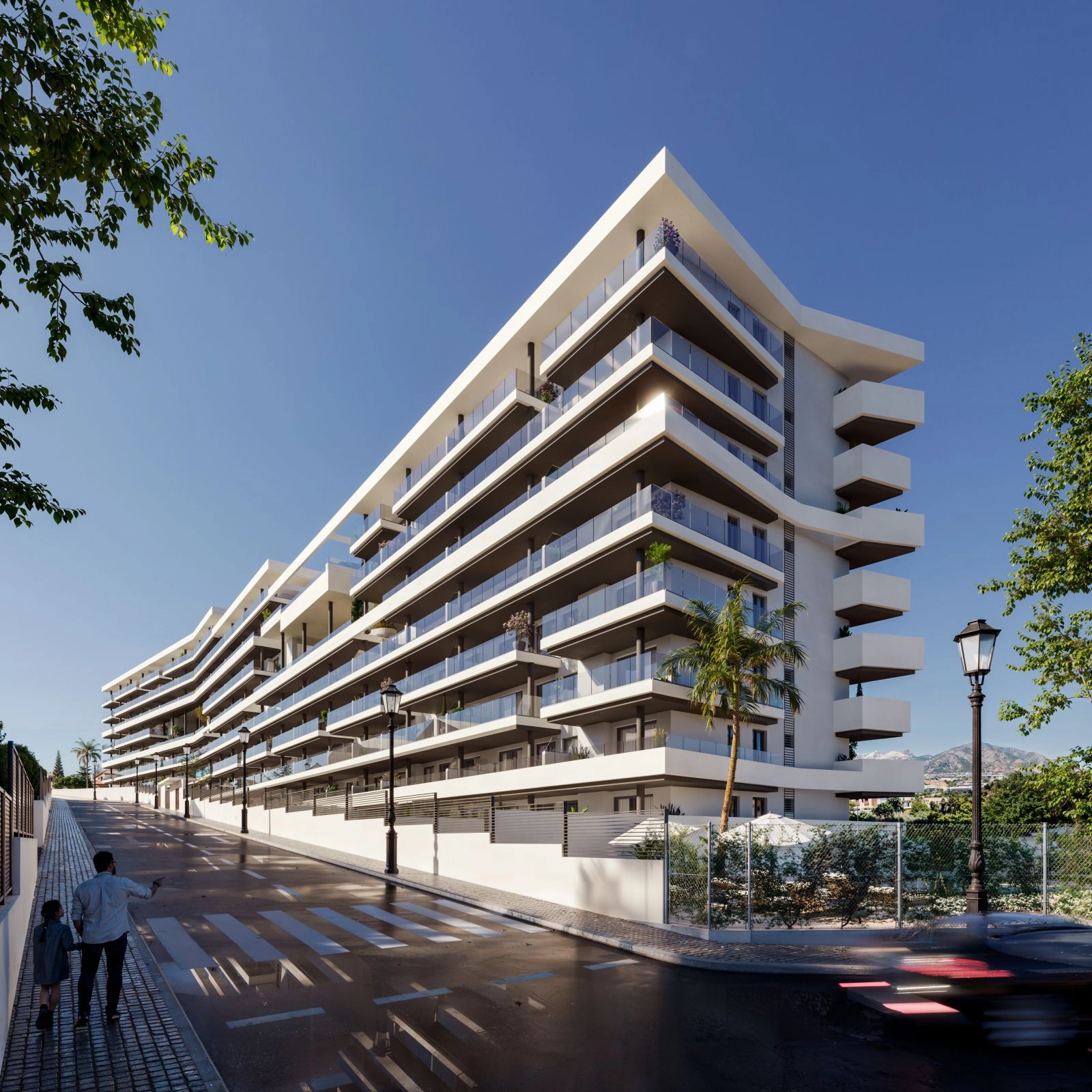 The elegant and contemporary architecture of the building stands as a new landmark in Fuengirola.