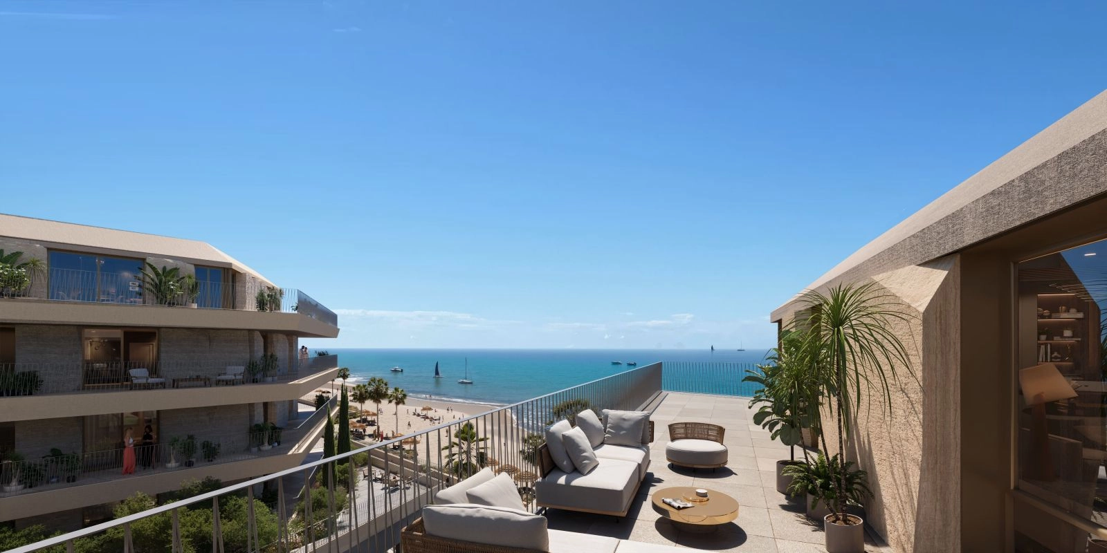 Private balconies provide the perfect space to unwind and enjoy the beautiful Mediterranean setting.