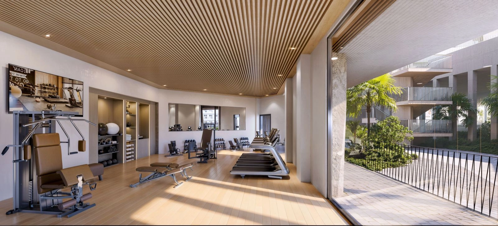 Stay active in the fully equipped indoor gymnasium, designed for a modern, healthy lifestyle.