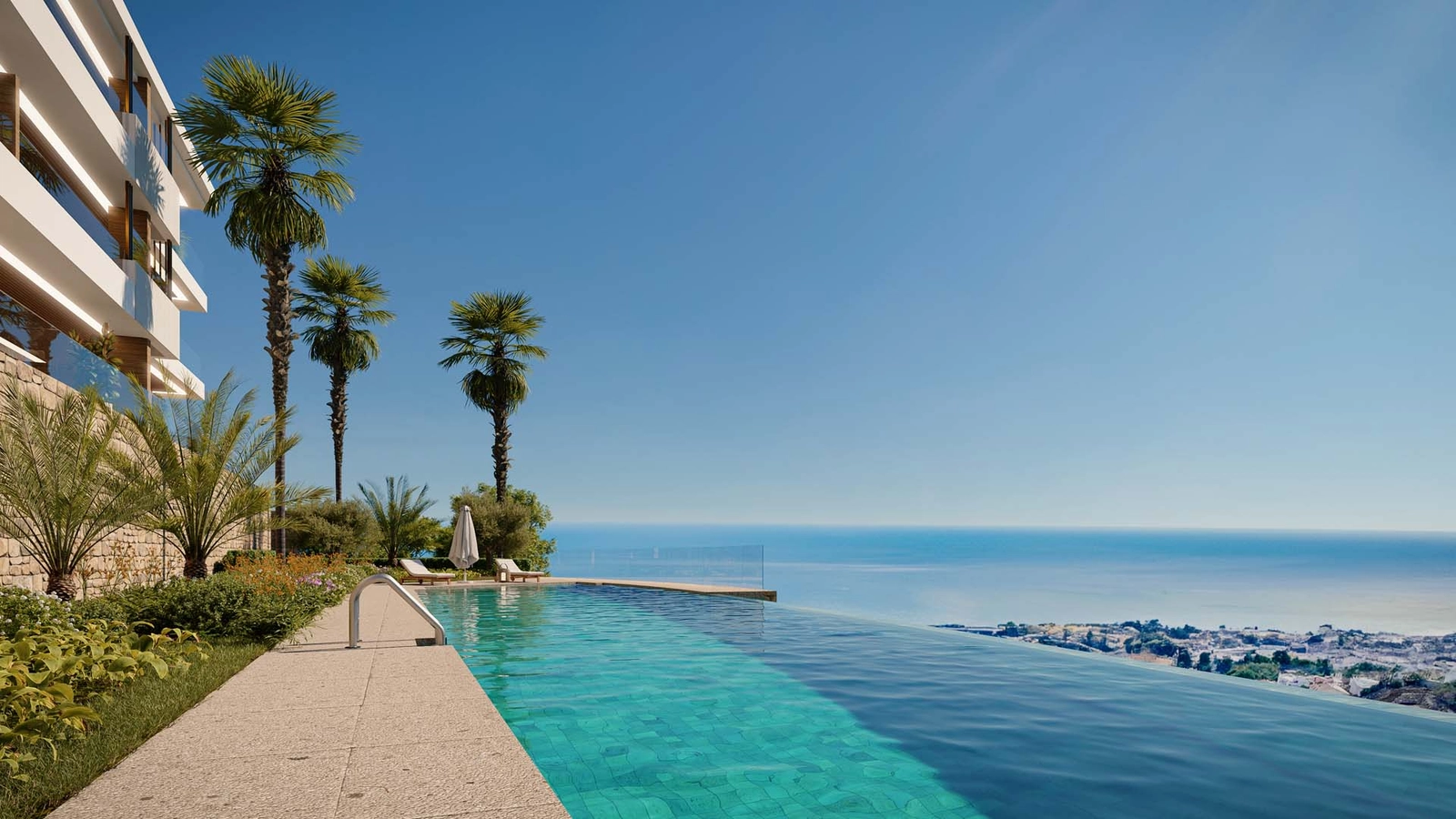 The infinity pool provides breathtaking panoramic views over the Costa del Sol.