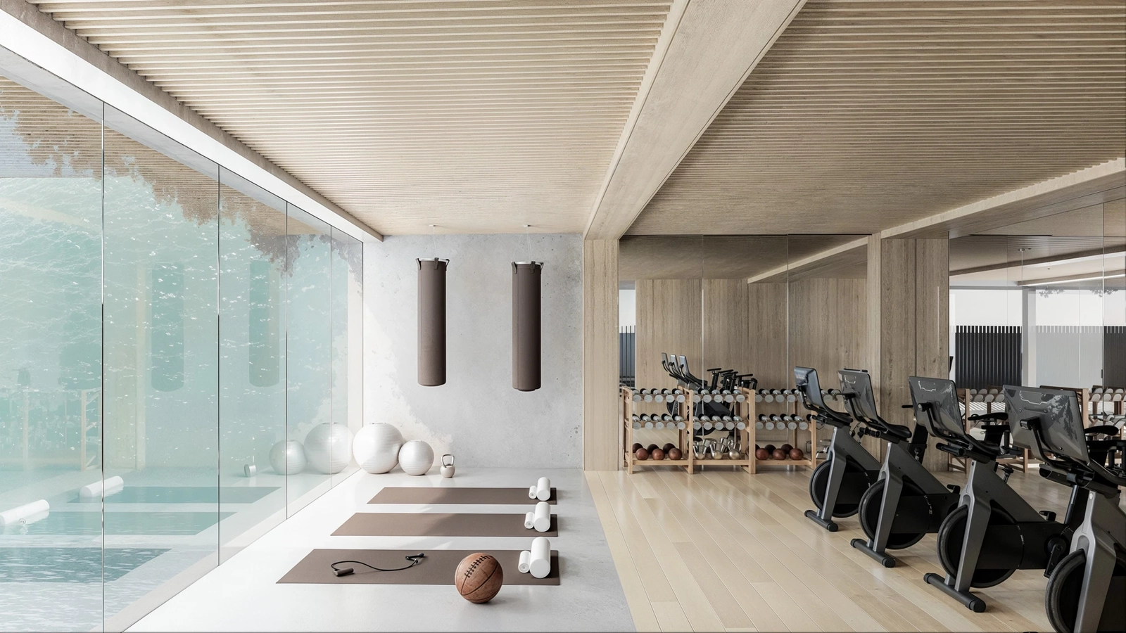 The state-of-the-art gym, providing residents with a modern space for health and wellness.